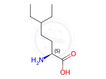 Chemical structure of (S)-2-amino-5-ethylheptanoic acid