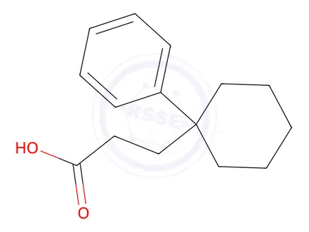 Chemical structure of 3-(1-Phenylcyclohexyl)propanoic acid