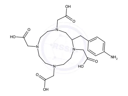Chemical structure of 2,2',2'',2'''-(2-(4-Aminobenzyl)-1,4,7,10-tetraazacyclododecane-1,4,7,10-tetrayl)tetraacetic acid