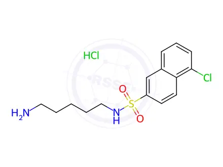 Chemical structure of N-(5-Aminopentyl)-5-chloro-2-naphthalenesulfonamide Hydrochloride