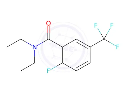 Chemical structure of N,N-diethyl-2-fluoro-5-(trifluoromethyl)benzamide