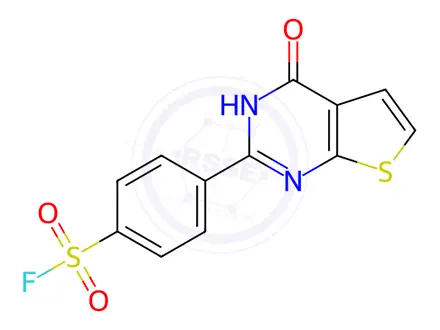 Chemical structure of 4-(4-oxo-3,4-dihydrothieno[2,3-d]pyrimidin-2-yl)benzene-1-sulfonyl fluoride4-(4-oxo-3,4-dihydrothieno[2,3-d]pyrimidine-2-yl)benzene-1-sulphonyl fluoride