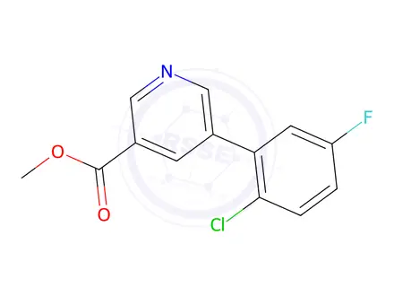 Chemical structure of Methyl 5-(2-chloro-5-fluorophenyl)nicotinate