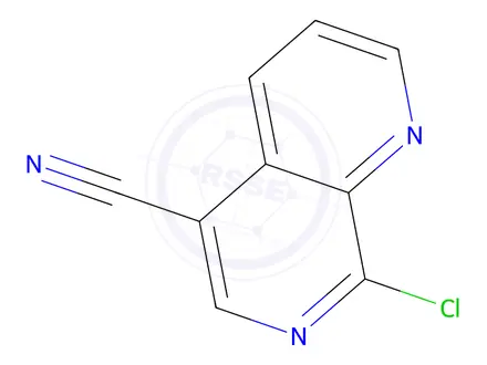 Chemical structure of 1,7-Naphthyridine-5-carbonitrile, 8-chloro-