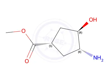 Chemical structure of (1S,3R,4R)-Methyl 3-amino-4-hydroxycyclopentanecarboxylate