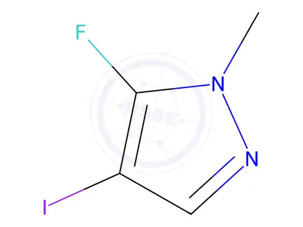 Chemical structure of 5-fluoro-4-iodo-1-methyl-1H-pyrazole
