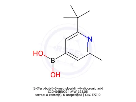 Chemical structure of (2-(Tert-butyl)-6-methylpyridin-4-yl)boronic acid