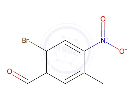 Chemical structure of Benzaldehyde, 2-bromo-5-methyl-4-nitro-(ACI)