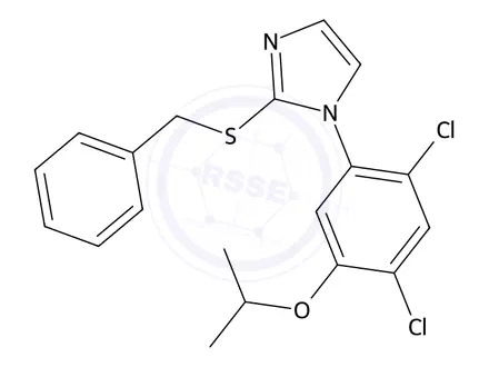Chemical structure of 2-(Benzylthio)-1-(2,4-dichloro-5-isopropoxyphenyl)-1H-imidazole