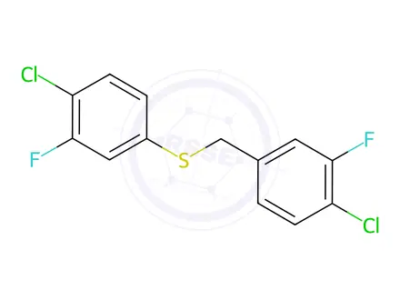 Chemical structure of (4-Chloro-3-fluorobenzyl)(4-chloro-3-fluorophenyl)sulfane