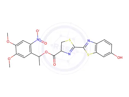 Chemical structure of DL-LUCIFERIN (FIREFLY) 1-(4,5-DIMETHOXY-2-NITROPHENYL)ETHYL ESTER