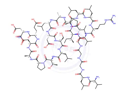 Chemical structure of L-Valyl-L-leucylglycylglycylglycyl-L-valyl-L-alanyl-L-leucyl-L-leucyl-L-arginyl-L-valyl-L-isoleucyl-L-prolyl-L-alanyl-L-leucyl-L-aspartyl-L-seryl-L-leucyl-L-threonyl-L-prolyl-L-ala