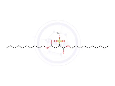 Chemical structure of sodium 1,4-didecyl sulphonatosuccinate