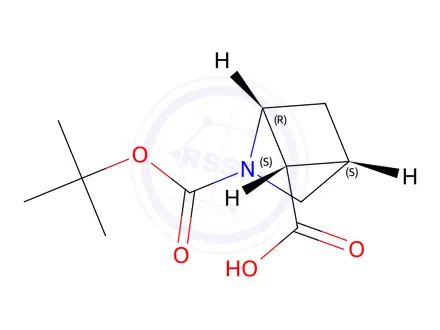 Chemical structure of (1R,4S,5S)-rel-2-(tert-Butoxycarbonyl)-2-azabicyclo[2.1.1]hexane-5-carboxylic acid