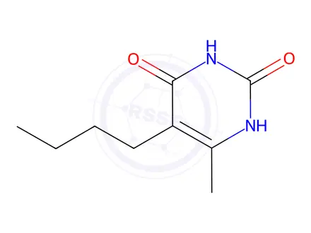 Chemical structure of Uracil, 5-butyl-6-methyl-