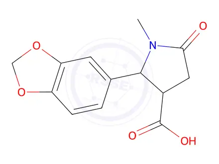 Chemical structure of 2-(Benzo[d][1,3]dioxol-5-yl)-1-methyl-5-oxopyrrolidine-3-carboxylic acid