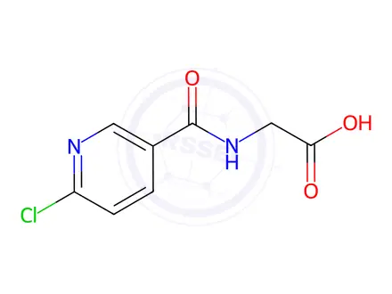 Chemical structure of N-[(6-Chloro-3-pyridinyl)carbonyl]-glycine