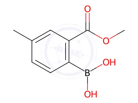 Chemical structure of 2-(Methoxycarbonyl)-4-methylphenylboronic Acid