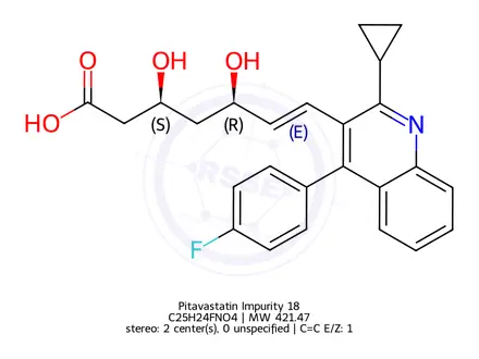 Chemical structure of (3S,5R)-Enantiomer of Pitavastatin Calcium