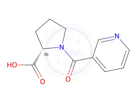 Chemical structure of (S)-1-Nicotinoylpyrrolidine-2-carboxylic acid