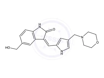 Chemical structure of (Z)-5-(Hydroxymethyl)-3-((4-(morpholinomethyl)-1H-pyrrol-2-yl)methylene)indolin-2-one