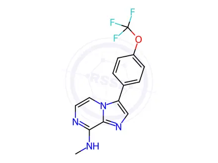 Chemical structure of N-Methyl-3-(4-(trifluoromethoxy)phenyl)imidazo[1,2-a]pyrazin-8-amine