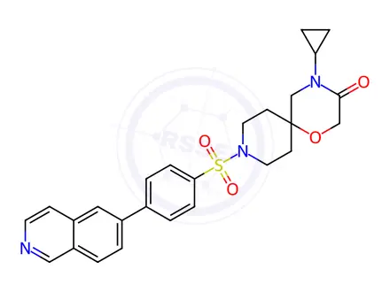 Chemical structure of 1-Oxa-4,9-diazaspiro[5.5]undecan-3-one, 4-cyclopropyl-9-[[4-(6-isoquinolinyl)phenyl]sulfonyl]-
