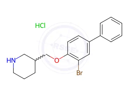 Chemical structure of 3-{[(3-Bromo[1,1'-biphenyl]-4-yl)oxy]-methyl}piperidine hydrochloride