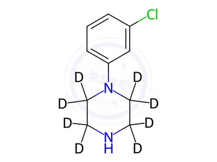 Chemical structure of 1-(3-Chlorophenyl)piperazine-d8