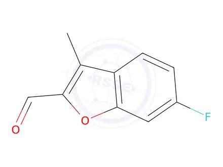 Chemical structure of 6-Fluoro-3-methylbenzofuran-2-carbaldehyde