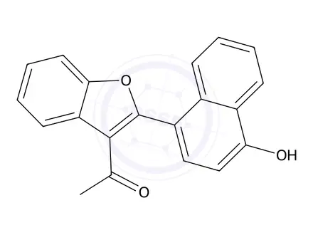 Chemical structure of 1-(2-(4-Hydroxynaphthalen-1-yl)benzofuran-3-yl)ethanone