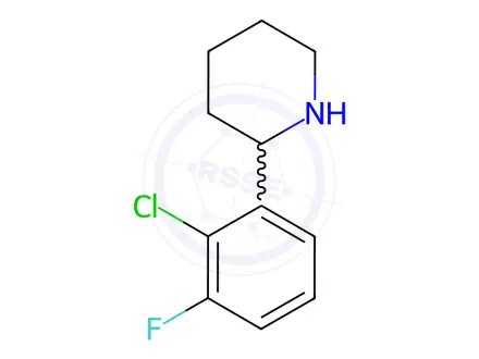 Chemical structure of Piperidine, 2-(2-chloro-3-fluorophenyl)-