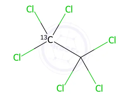 Chemical structure of Hexachloroethane-13C1