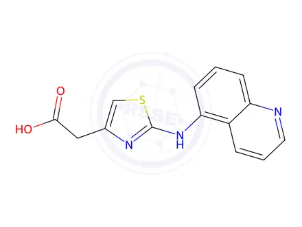 Chemical structure of 2-(2-(Quinolin-5-ylamino)thiazol-4-yl)acetic acid