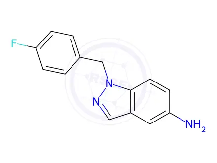Chemical structure of 1-(4-FLUORO-BENZYL)-1H-INDAZOL-5-YLAMINE TRIHYDROCHLORIDE