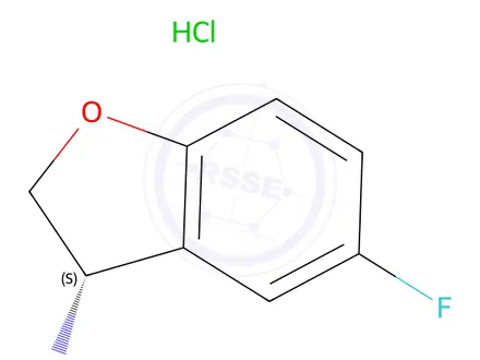 Chemical structure of (S)-5-Fluoro-2,3-dihydrobenzofuran-3-amine hydrochloride