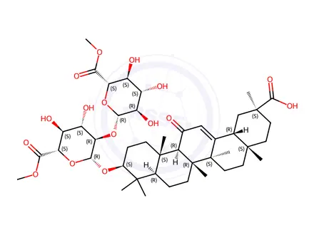 Chemical structure of Glycyrrhizic Acid Impurity 85 (Glycyrrhizin-6′,6′′-dimethylester)