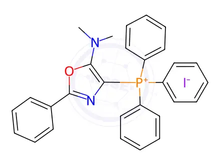 Chemical structure of (5-(Dimethylamino)-2-phenyloxazol-4-yl)triphenylphosphonium iodide