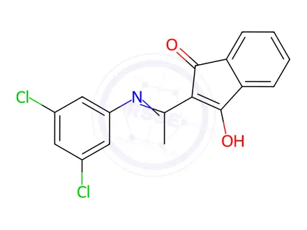 Chemical structure of 2-(1-((3,5-Dichlorophenyl)imino)ethyl)-3-hydroxy-1H-inden-1-one