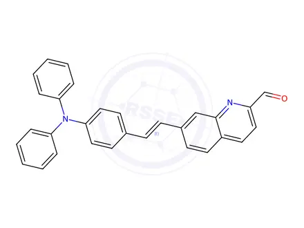 Chemical structure of (E)-7-(4-(diphenylamino)styryl)quinoline-2-carbaldehyde