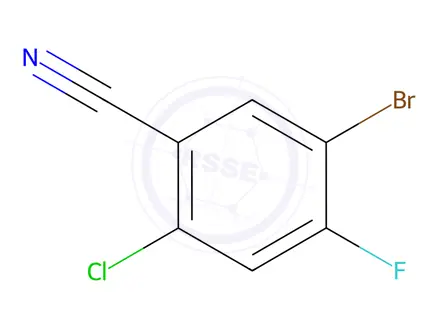 Chemical structure of Benzonitrile, 5-bromo-2-chloro-4-fluoro-