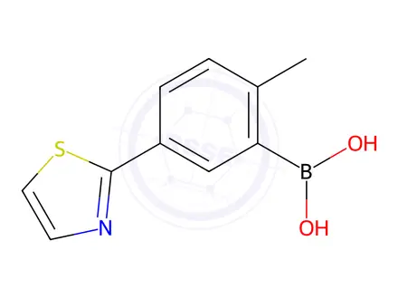 Chemical structure of 2-Methyl-5-(thiazol-2-yl)phenylboronic acid