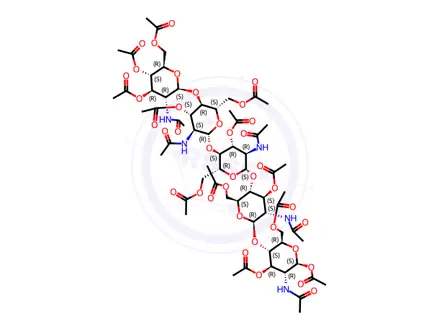 Chemical structure of (1β→4)-Pentaglucosamine Peracetate