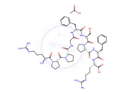 Chemical structure of Bradykinin acetate salt