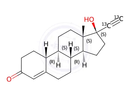 Chemical structure of [Ethynyl-13C2]-Norethindrone