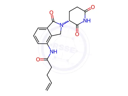 Chemical structure of N-[2-(2,6-dioxo-3-piperidyl)-1-oxo-isoindolin-4-yl]pent-4-enamide