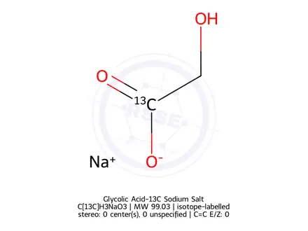 Chemical structure of Glycolic Acid-13C Sodium Salt