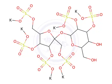 Chemical structure of Sucrose Impurity 2 (Sucrose Hexasulfate, Potassium Salt)