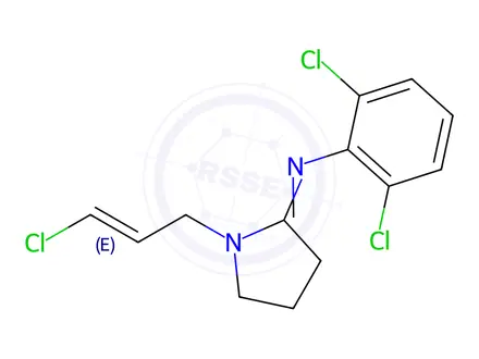 Chemical structure of Benzenamine, 2,6-dichloro-N-(1-(3-chloro-2-propenyl)-2-pyrrolidinylide ne)-