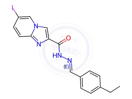 Chemical structure of N'-[(1E)-(4-Ethylphenyl)methylidene]-6-iodoimidazo[1,2-a]pyridine-2-carbohydrazide